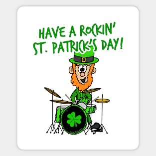 Have A Rockin' St. Patrick's Day Leprechaun Drummer Magnet